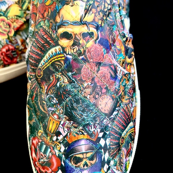 One-of-a-kind HYDROGRAPHIC tattoo design loafers - Picture 3 of 6